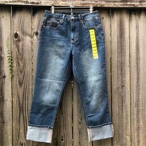 Frye Amari High Rise Jeans Size 6 Roll Cuff Medium Wash NWOT 1859395 Workwear